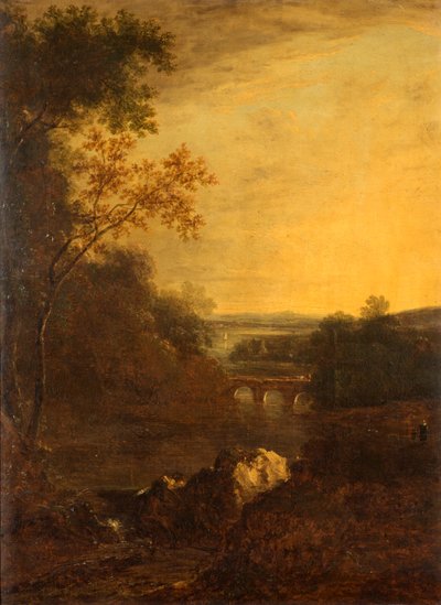 Paysage avec pont et rivière sinueuse - Benjamin Barker